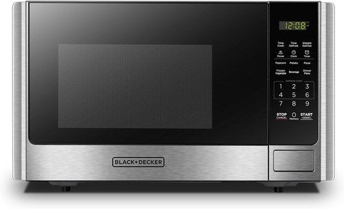 BLACK+DECKER Digital Microwave Oven - Stainless Steel, 0.9 Cu Ft, Turntable & Child Safety Lock