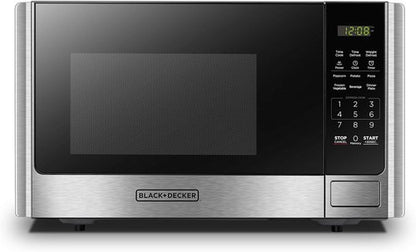 BLACK+DECKER Digital Microwave Oven - Stainless Steel, 0.9 Cu Ft, Turntable & Child Safety Lock