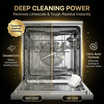 Turbo Suds Dishwasher Cleaner and Deodorizer XL Tablets – Heavy-Duty Descaler & Odor Remover for Hard Water, Removes Spots & Residue, Enhance Drying & Shine, 12 Pack (1 Year Supply)