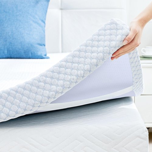 SINWEEK 2 Inch Twin Cooling Memory Foam Mattress Topper for Pressure Relief, Thick Bed Mattress Pad with Cooling Soft Cover and Adjustable Straps, CertiPUR-US Certified