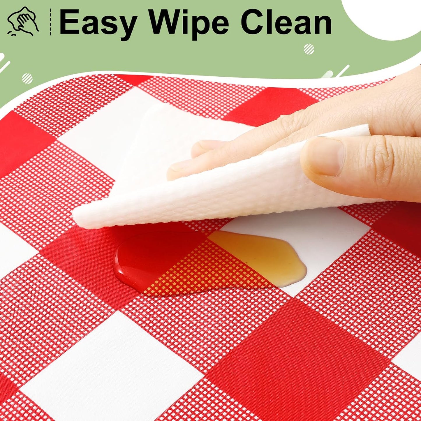 Misaya Buffalo Disposable Tablecloths - 54 x 108 Inch Waterproof Red and White Checkered Covers for Parties & Picnics