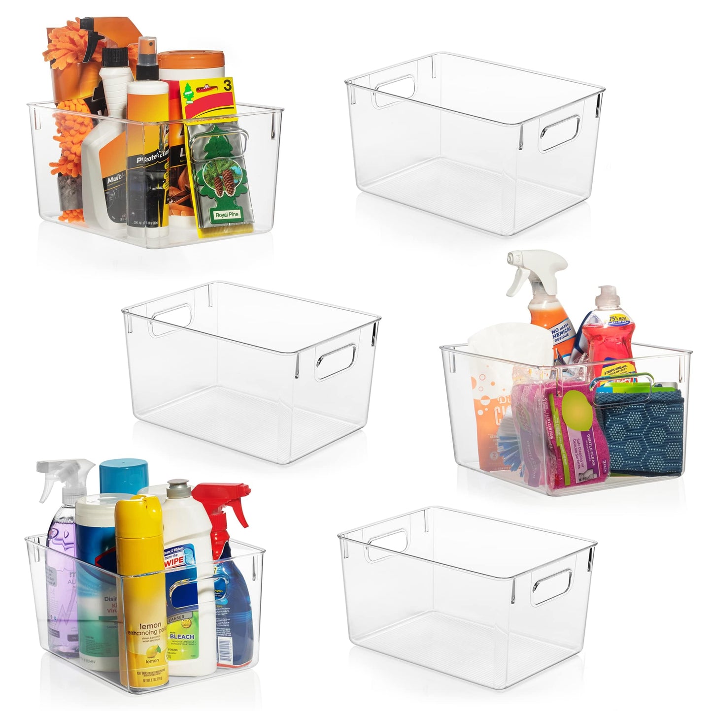 ClearSpace Clear Plastic Storage Bins – Pantry Organizers & Storage Containers, Cabinet Organizer - Home Organization Must Haves for Kitchen, Laundry Room, Office, Closet, Garage & Freezer