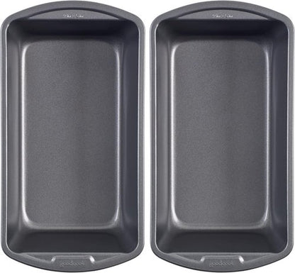 GoodCook Nonstick Loaf Pan - 9 x 5-Inch Heavy-Duty Bakeware with Easy-Clean Coating | Set of 2, Gray