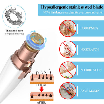 Portable LED Eyebrow Trimmer and Facial Hair Remover