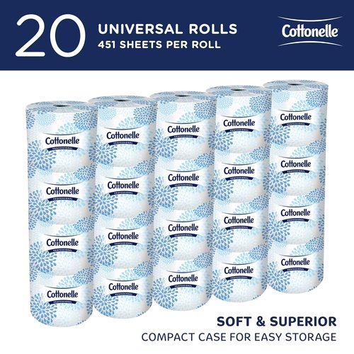 Cottonelle Professional Toilet Paper - 2-Ply Bulk Rolls for Easy Storage | 20 Rolls, 9,020 Sheets Total