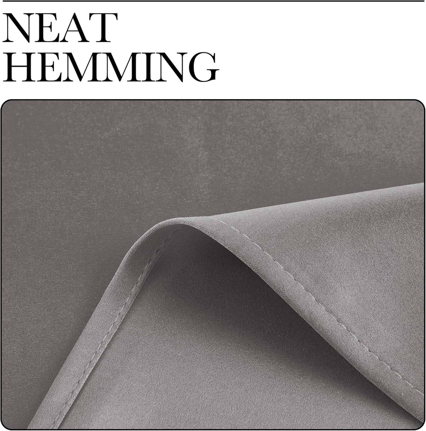 NICETOWN Room Darkening Curtains - Chrome Gray Grommet Drapes for Small Windows, 42" x 63", 2 Panels
