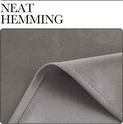 NICETOWN Room Darkening Curtains - Chrome Gray Grommet Drapes for Small Windows, 42" x 63", 2 Panels