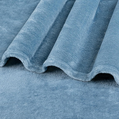 PAVILIA Dusty Blue Fleece Throw Blanket - Super Soft Flannel Couch Blanket | Cozy 50x60 Velvet Gift