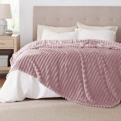 Bedsure GentleSoft Pink Fleece Blanket for Couch - Cozy Soft Blankets for Women, Cute Small Throws for Girls, 90x90 Inches