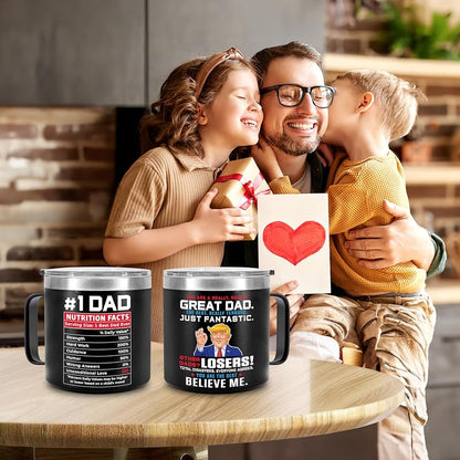 14 Oz Funny Family Mug Tumbler Gift Set – Cup for Mom Dad Sis Brother