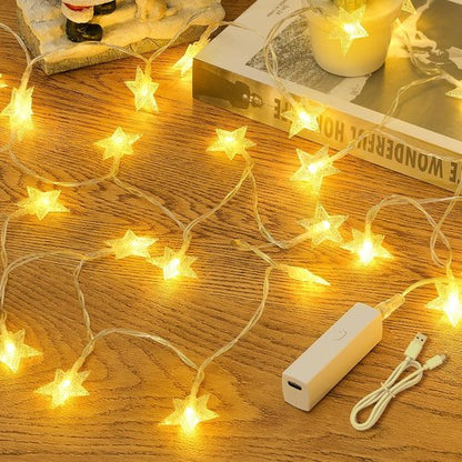 Lakumu LED Star String Lights - 50 Twinkle Lights with 8 Modes & Timer | 17FT Battery Operated Warm White Decor