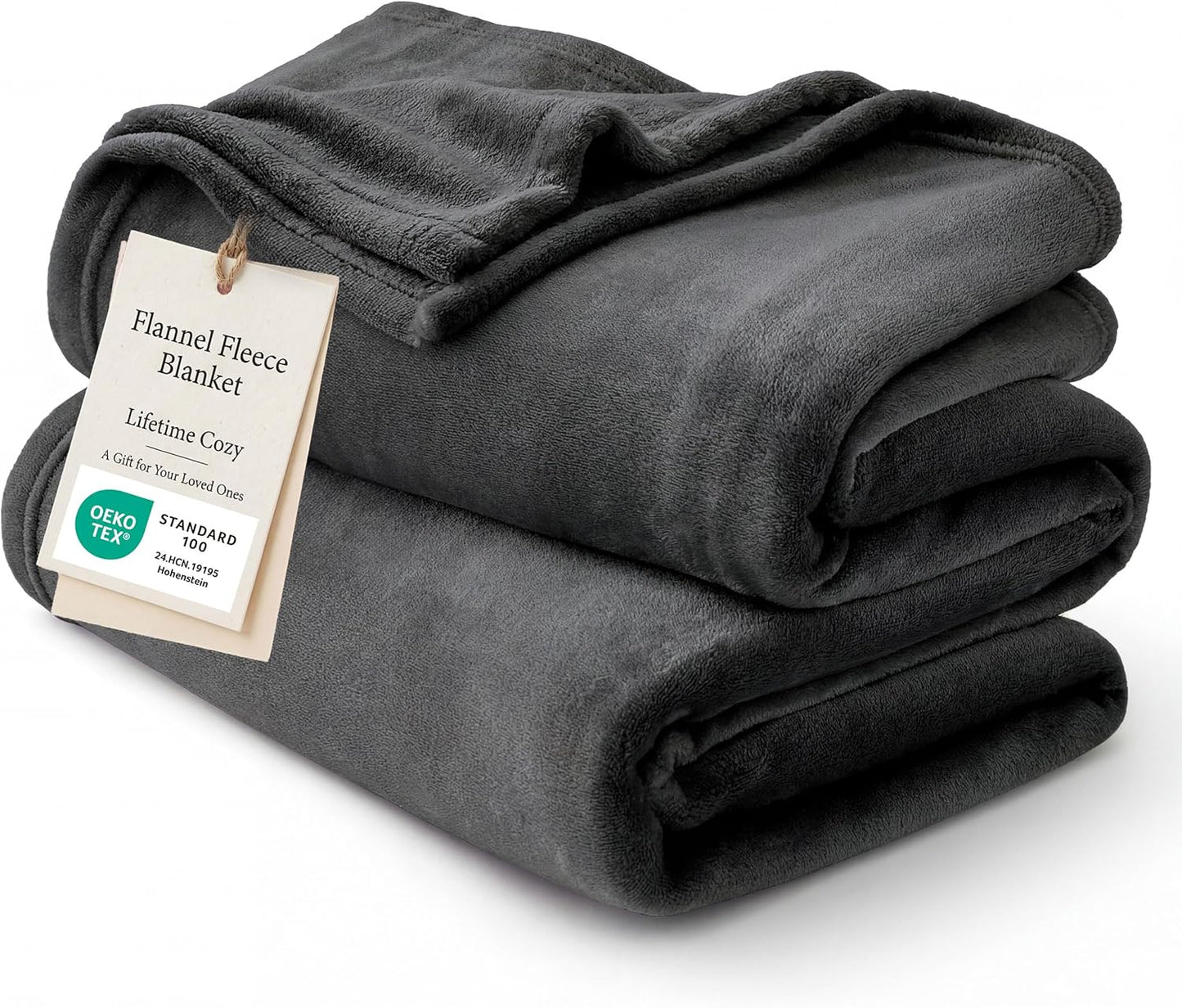 Bedsure GentleSoft Fleece Bed Blanket - Soft, Lightweight, Plush Cozy Luxury in Charcoal | 84x90 Inches