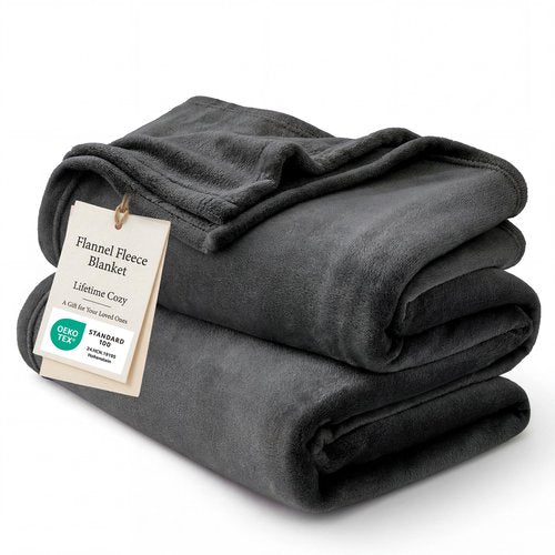 Bedsure GentleSoft Fleece Blanket California King Size Charcoal - Lightweight Plush Fuzzy Cozy Soft Bed Blankets, 102x96 inches