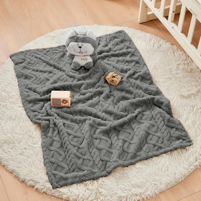 Sherpa Fleece Baby Blanket - Ultra Soft & Fluffy Infant Receiving Blanket | Cozy 30”×40” Grey for Boys & Girls