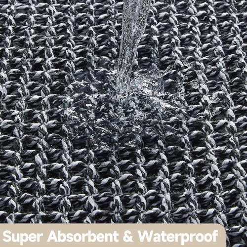 TYUU Black and White Bathroom Rugs, Waffle Runner Rug Bathroom Non Slip Washable Long Super Absorbent Quick Dry Boho Farmhouse Bath Decor, 72"x24" Black and White