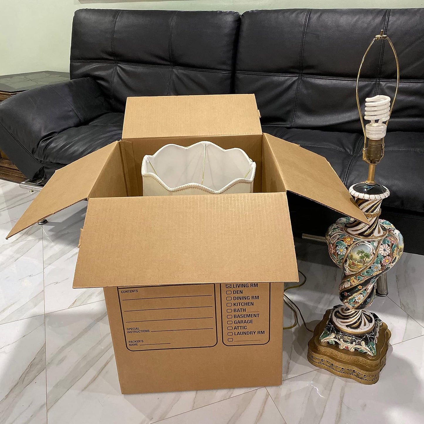 Uboxes Moving Boxes - Premium Large with Handles | 18 x 18 x 24 Inches, Brown