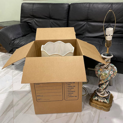 Uboxes Moving Boxes - Premium Large with Handles | 18 x 18 x 24 Inches, Brown
