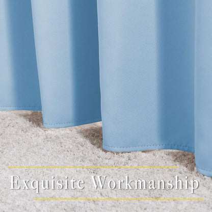 NICETOWN Blue Blackout Curtains 84 inch Length 2 Panels, Grommet Thermal Insulated Window Treatments Light & Sound Reducing Drapes for Living Room/Bedroom, W46 x L84