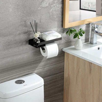 Decor Toilet Paper Holder - Small Bathroom Decoration Holder Toilet Air Freshener, Small Bathroom Accessories, Matte Black