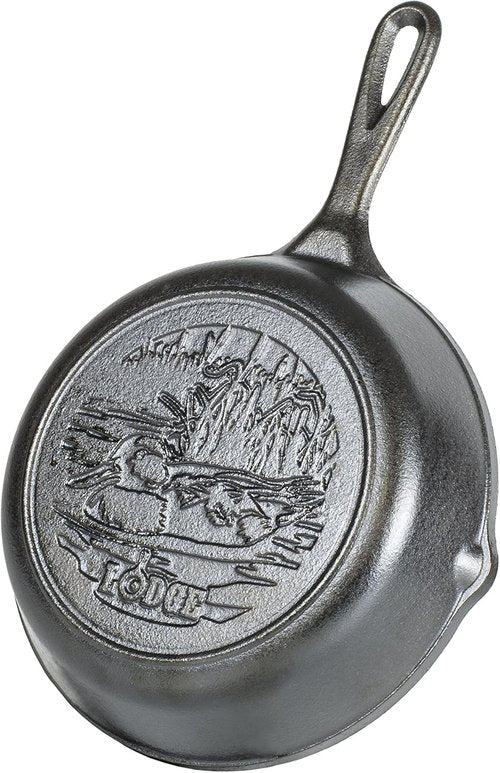 Lodge Wildlife Series 8" Cast Iron Skillet - Duck Scene, Durable & Versatile Cookware