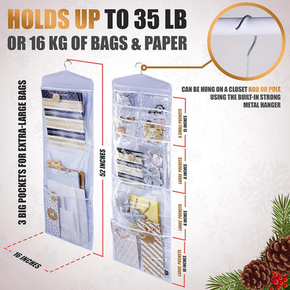 Regine Switzerland Large Double-Sided Gift Bag Organizer - Tissue Paper Holder in White