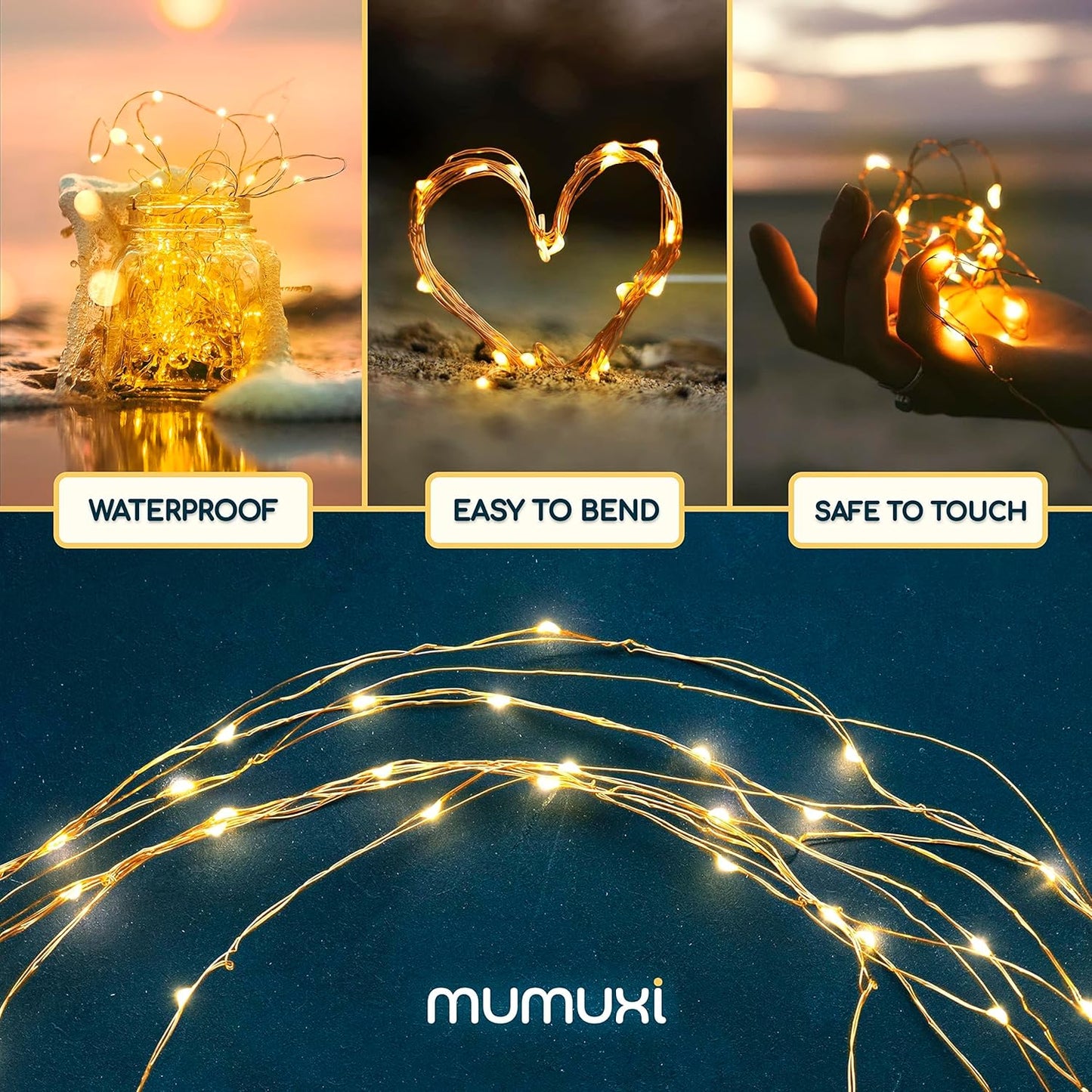MUMUXI Fairy String Lights - 20 Pack 3.3ft Battery Operated Mini LEDs for Weddings & Crafts | Warm White