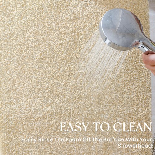 SILOLOOM Bathtub Mat Non Slip, 24x16 Inch Shower Mats for Inside Shower, PVC Loofah Bathroom Mat Quick Dry with Drain Hole, Phthalate-Free Bath Mats for Shower Bathroom Tub and Wet Areas (Beige)