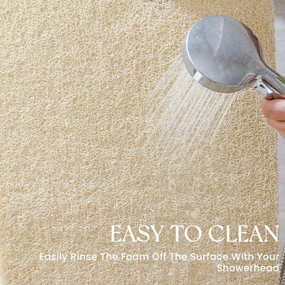 SILOLOOM Bathtub Mat Non Slip, 24x16 Inch Shower Mats for Inside Shower, PVC Loofah Bathroom Mat Quick Dry with Drain Hole, Phthalate-Free Bath Mats for Shower Bathroom Tub and Wet Areas (Beige)