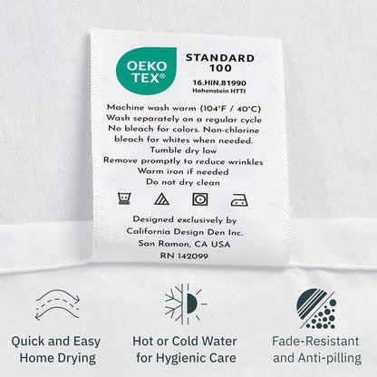 California Design Den Cal King Bedsheet Set - 400 Thread Count 100% Cotton | Soft, Breathable, Deep Pocket - White (2-Pack)
