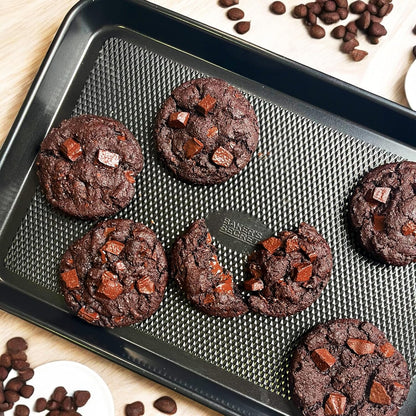 Baker's Secret Baking Sheet Pan Set - 3 Premium Cookie Sheets with Diamond Texture | Extra Thick, PFOA-Free