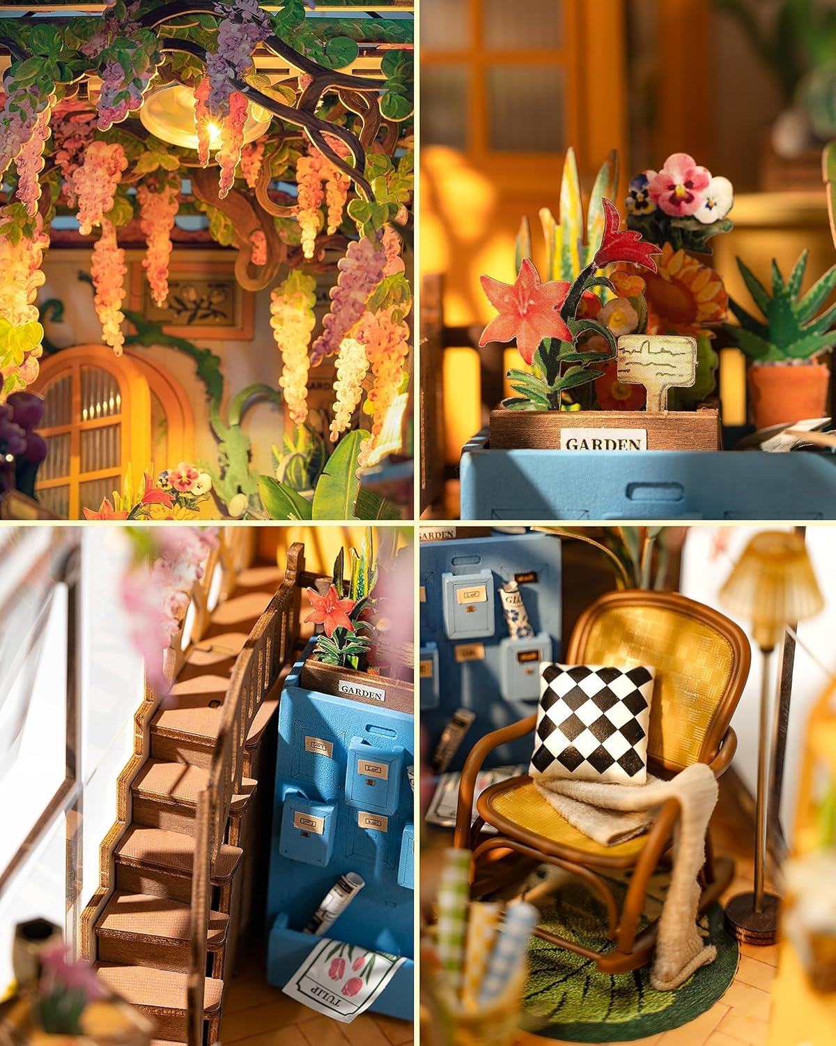 Rolife DIY Book Nook Kit - Garden House Bookshelf Insert | 3D Puzzle Room Decor for All Ages