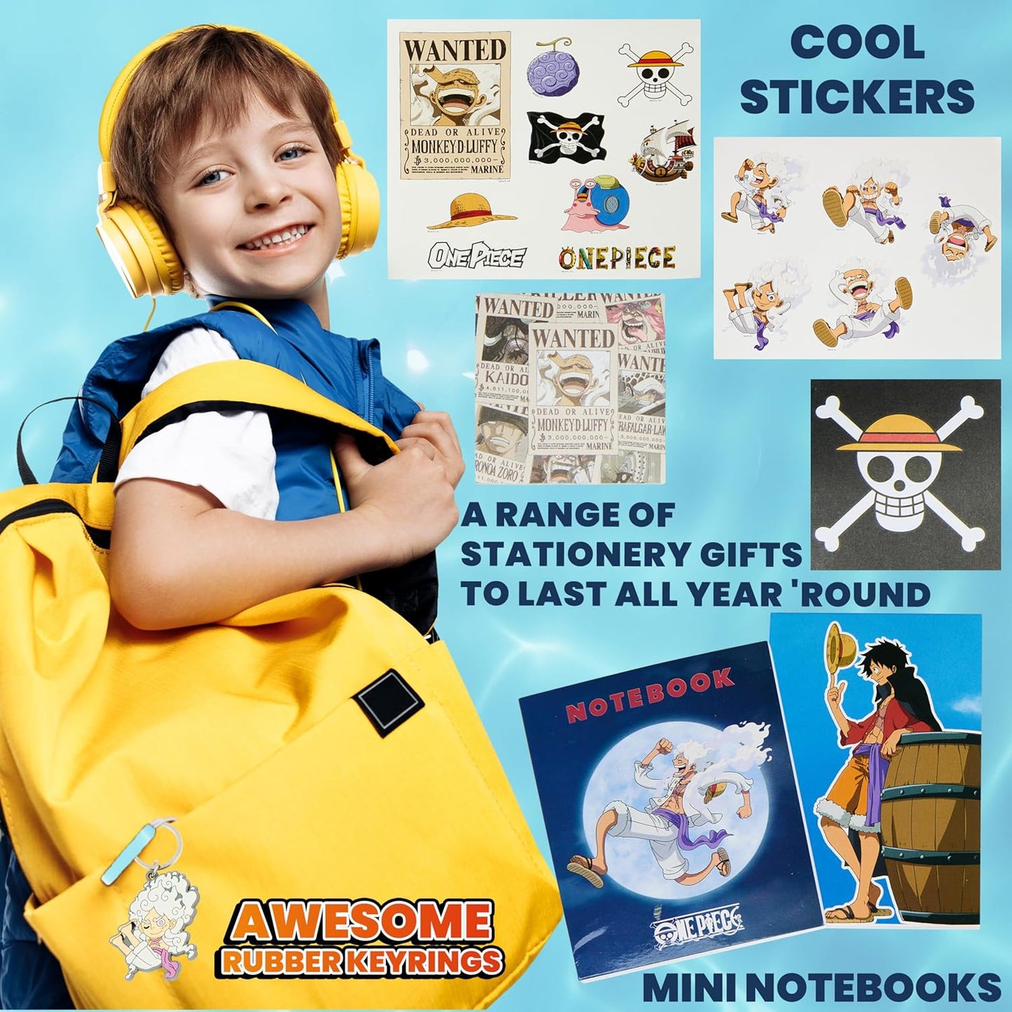 One Piece Advent Calendar 2025 - 24 Surprises Including Mini Notebook, Keychain & Pens | Perfect Anime Christmas Gift for Kids & Teens