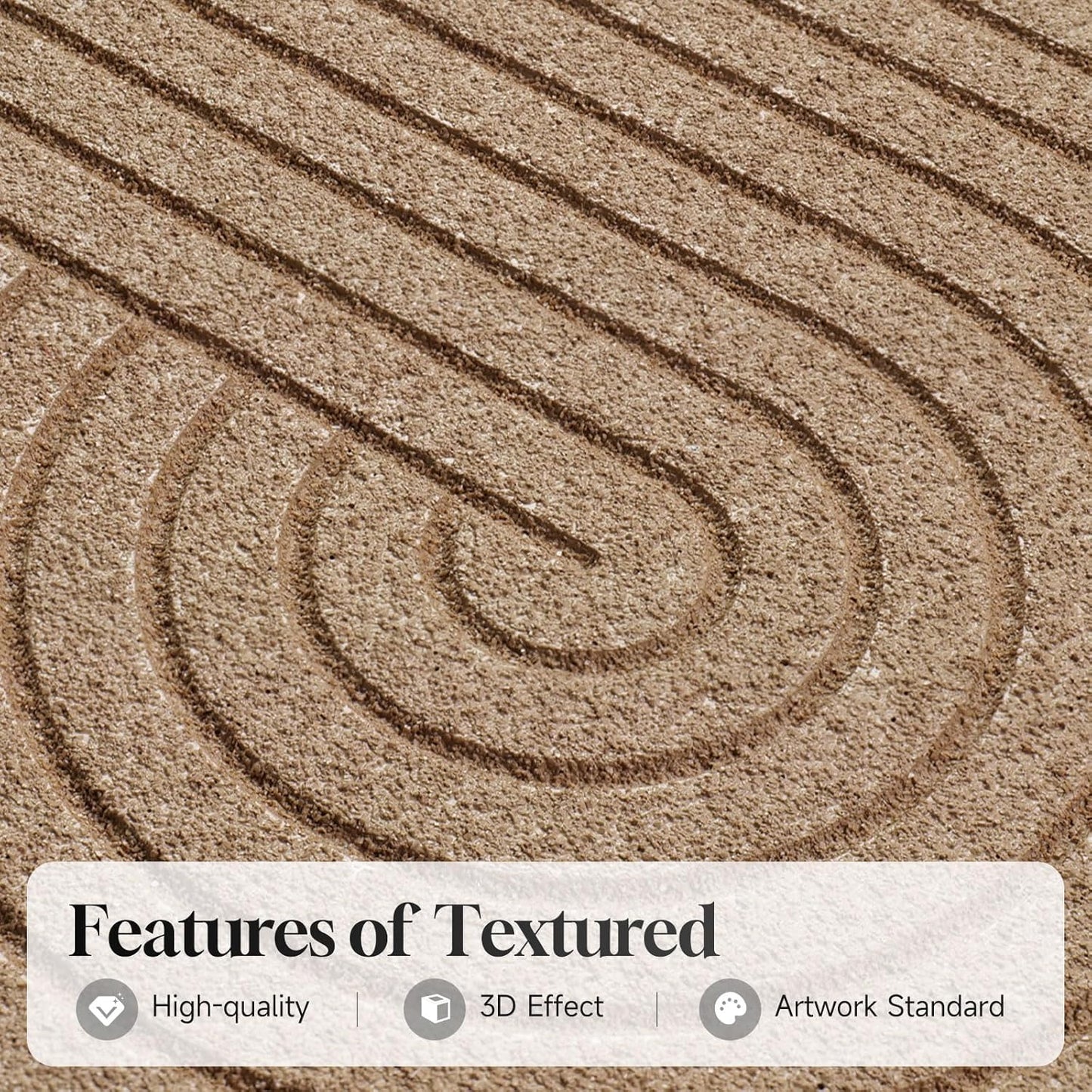 Regine Switzerland 3D Textured Wall Art Set - Modern Minimalist Beige & Brown Paintings | 24x36 In