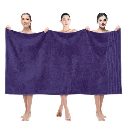 American Soft Linen 35x70 Jumbo Large Bath Towel, 600 GSM 100% Cotton Turkish Bath Sheet, Oversized Luxury Bath Towel for Bathroom Beach and Pool, Purple