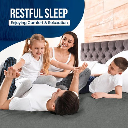 Full Size Mattress Protector Waterproof, Premium 200 GSM Terry Mattress Cover, Soft & Breathable Bed Cover, Fitted Sheet Style Stretchable Deep Pockets 15" by Utopia Bedding (Gray)