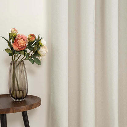 YoungsTex Linen Blackout Curtains - 63-Inch Thermal Insulated Drapes for Full Room Darkening | 2 Panels, Black
