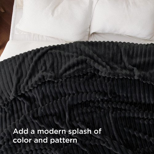 Bedsure GentleSoft King Size Blanket for Bed - Cozy Soft Blankets for Women, Cute Large Fleece Throws for Girls, Black, 108x90 Inches