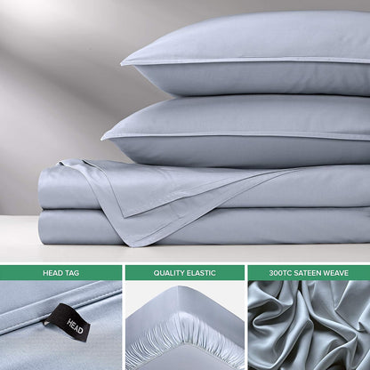 Pure Bamboo Twin Sheets - Luxuriously Soft 100% Organic Viscose Bed Sheet Set | Cooling & Durable (Twin, Sterling Blue)