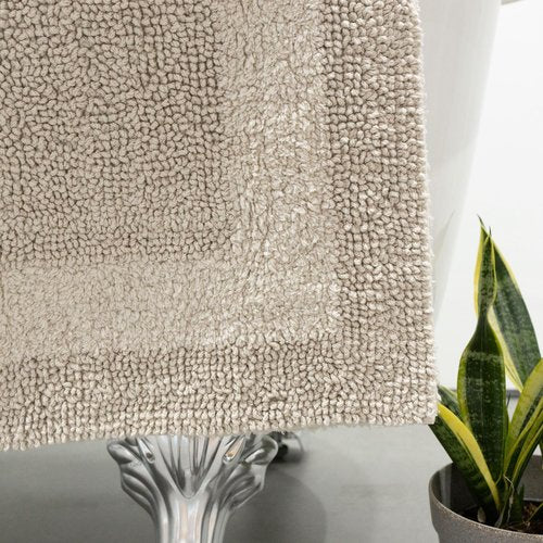 Barossa Design Reversible Cotton Bath Rug 24 x 40 - Large Bathroom Rug Mat Washable & Soft Absorbent - Beige, 24x40