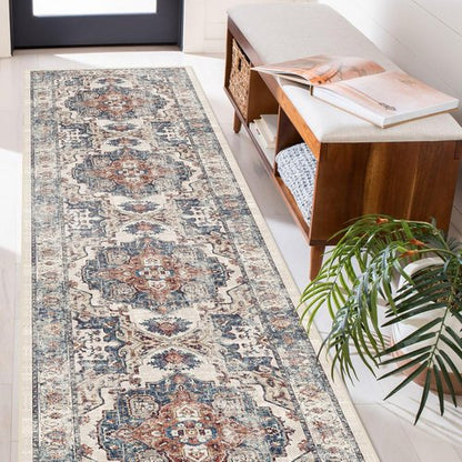 Hallway Washable Runner Rug - Vintage Soft Non-Slip Carpet for Entryway | 2'6''x14', Brick