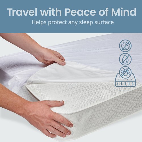 SafeRest Waterproof Crib Size Mattress Protector - Fitted with Stretchable Pockets - Machine Washable Cotton Blend Mattress Cover for Bed