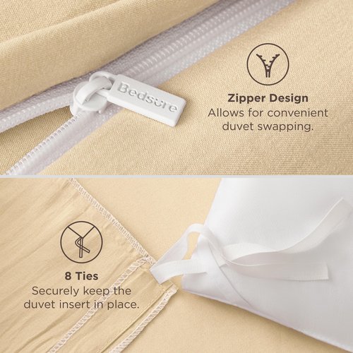 Bedsure Alabaster Gleam Duvet Cover Queen Size - 3 Pieces Prewashed Extra Soft Bedding Set, Includes 1 Duvet Cover 90x90 Inches with Zipper Closure & 2 Pillow Shams, Comforter Not Included