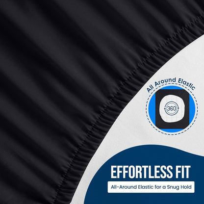 Utopia Bedding Full Size Mattress Protector - Waterproof Terry Cover, Soft & Breathable, Deep Pockets 15" | Black