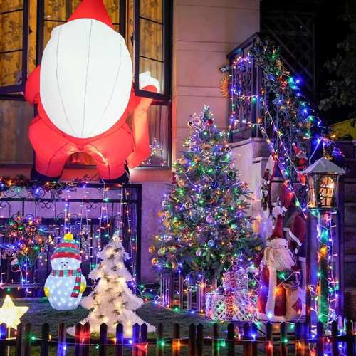 JMEXSUSS 100 LED Multicolor Christmas Lights - 8 Modes, 33ft Clear Wire for Indoor/Outdoor Use