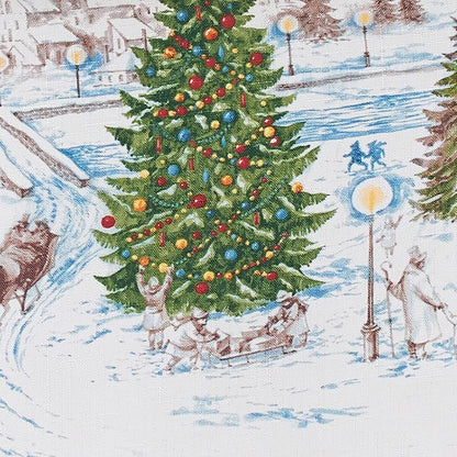 Christmas Napkins Set of 4 - Santa's Snowy Sleighride 17x17 inches