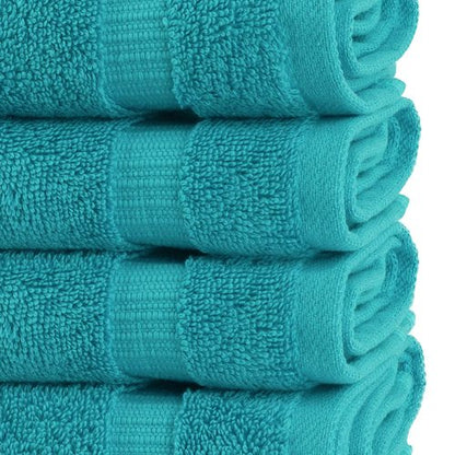 Chakir Turkish Linens | Hotel & Spa Quality 100% Cotton Premium Turkish Towels | Soft & Absorbent (4-Piece Washcloths, Aqua)