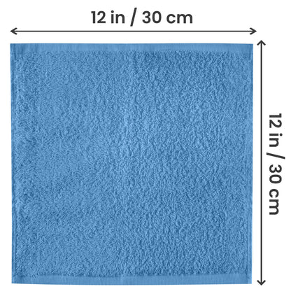 Utopia Towels 24 Pack Cotton Washcloths Set, 100% Ring Spun Cotton, Premium Quality Flannel Face Cloths, Highly Absorbent and Soft Feel Fingertip Towels, Electric Blue