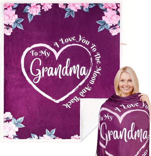 Grandma Blanket - Thoughtful Birthday & Christmas Gifts for Grandma | Cozy & Warm Keepsake