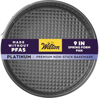 Wilton Platinum Non-Stick Springform Pan | Ideal for Cheesecakes, Pizzas & Bread Puddings - 9 x 2.7 Inch, Scratch Resistant