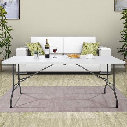 Skiennix 6FT Folding Table - Portable Heavy-Duty Plastic for Indoor/Outdoor Use | Ideal for Picnics & Parties